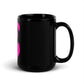 EzPanda® Black Glossy Coffee Mug (Alternate Logo - Transparent Pink)