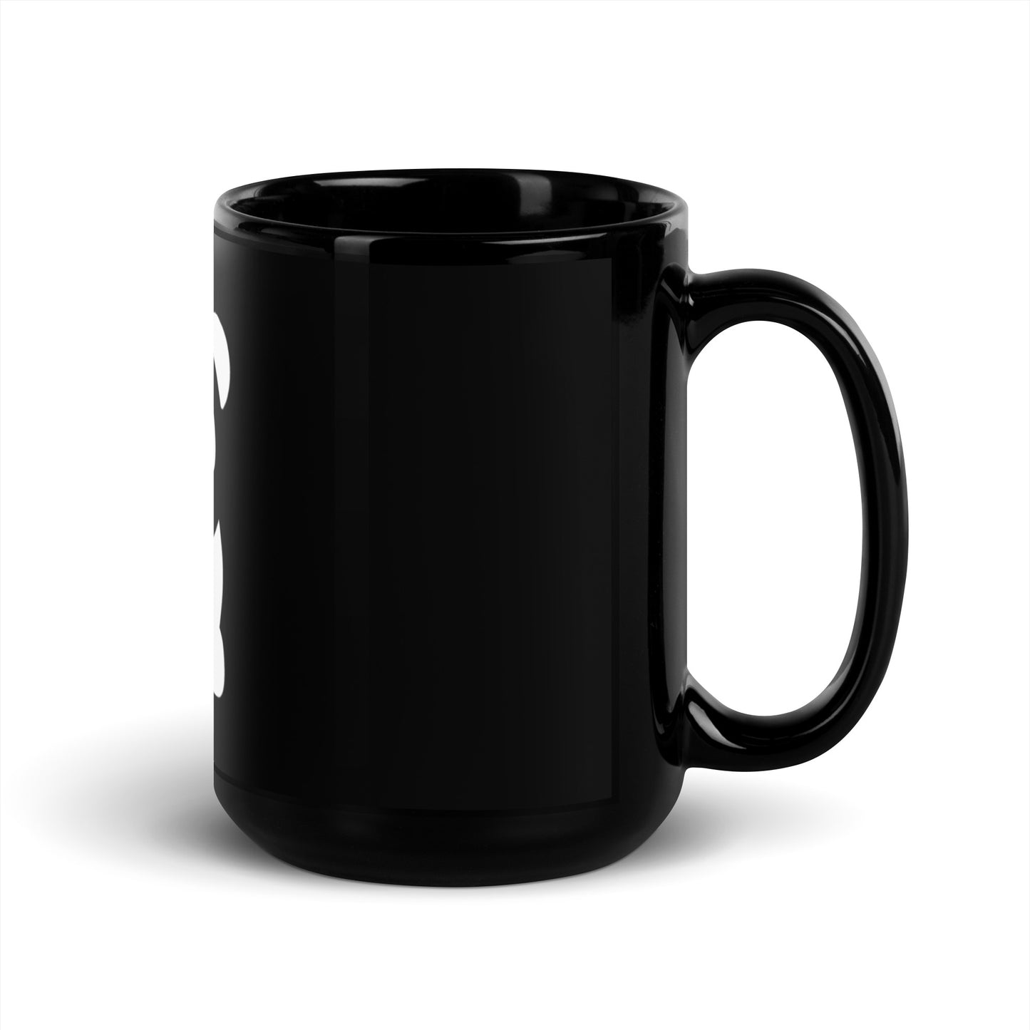 EzPanda® Black Glossy Coffee Mug (Original Logo - Transparent White)
