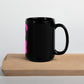 EzPanda® Black Glossy Coffee Mug (Original Logo - Transparent Pink)