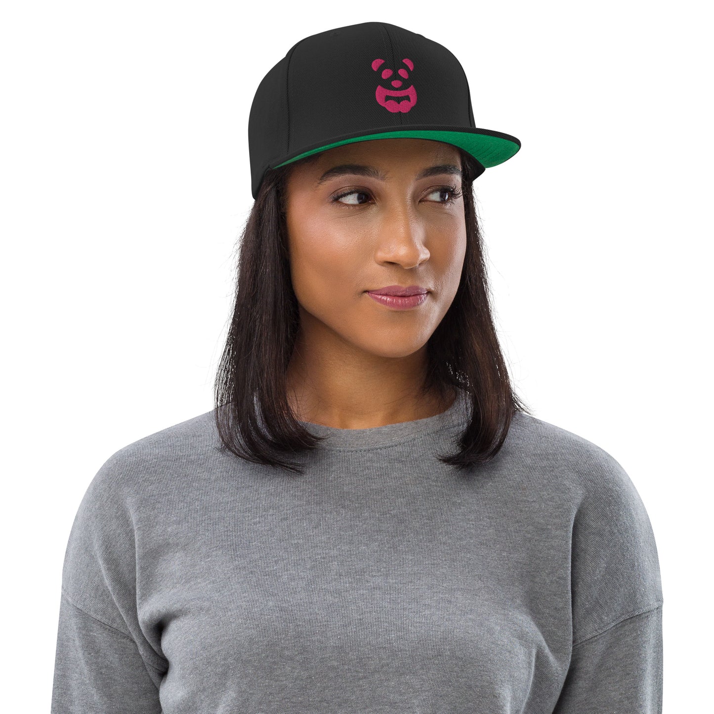 EzPanda® Classic Snapback Hat (Alternate Logo - Transparent Pink - 3D Puff)
