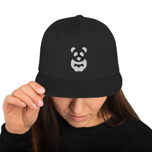 EzPanda® Classic Snapback Hat (Alternate Logo - Transparent White - 3D Puff)