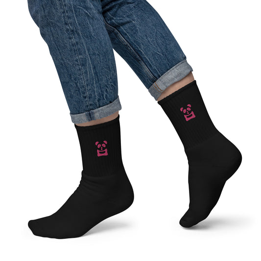 EzPanda® Classic Crew Socks (Original Logo - Transparent Pink)