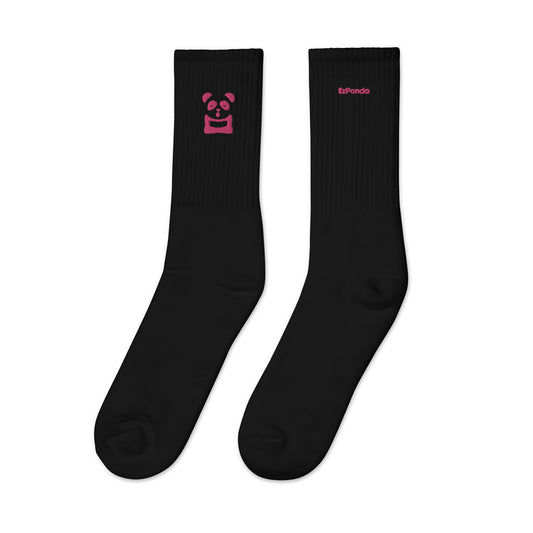 EzPanda® Classic Crew Socks (Original Logo + Name - Transparent Pink)