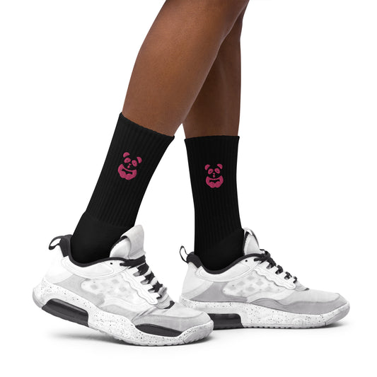 EzPanda® Classic Crew Socks (Alternate Logo - Transparent Pink)