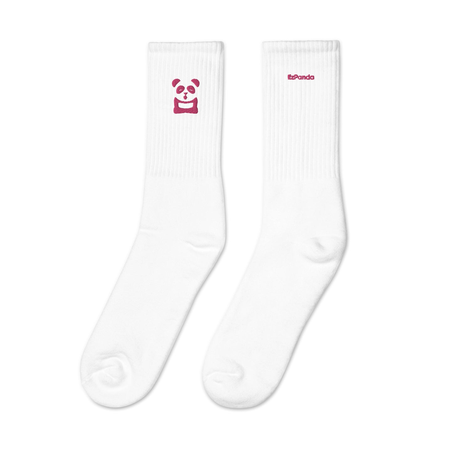 EzPanda® Classic Crew Socks (Original Logo + Name - Transparent Pink)