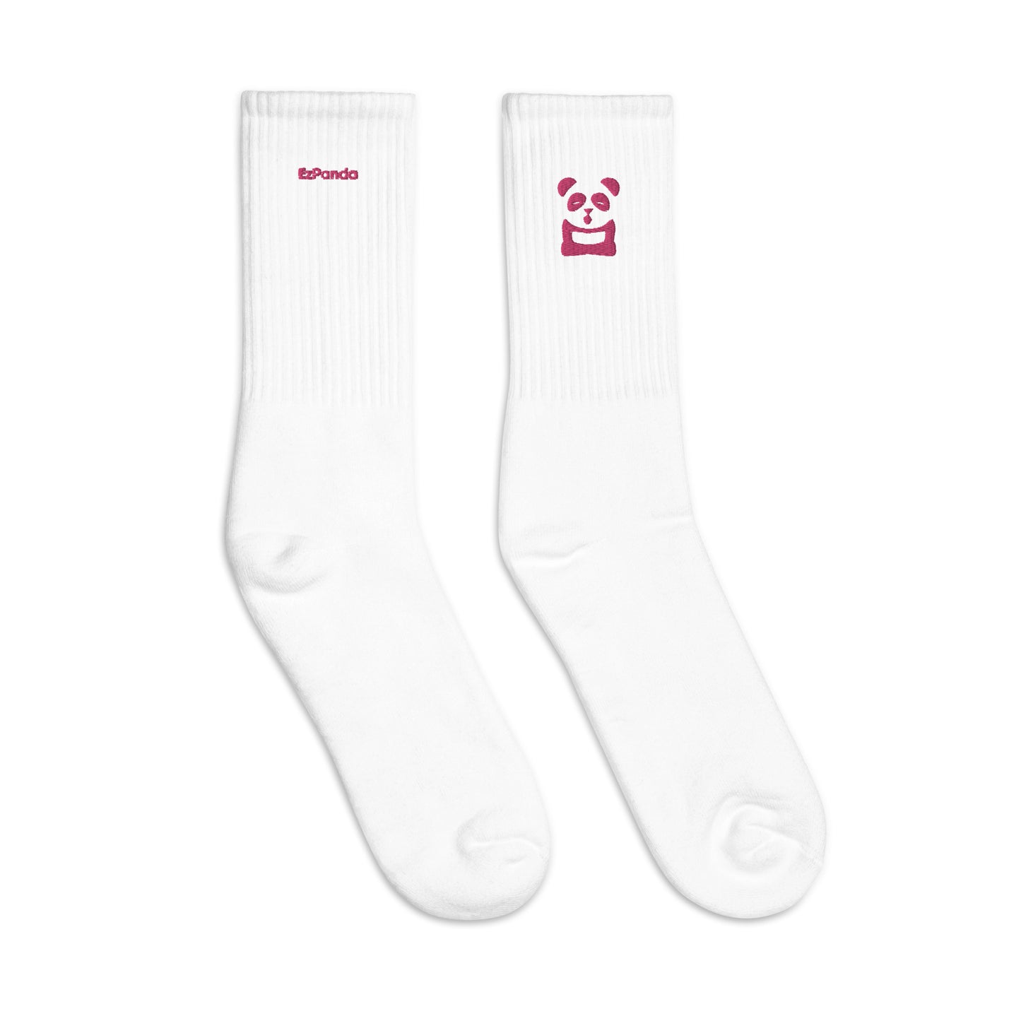 EzPanda® Classic Crew Socks (Original Logo + Name - Transparent Pink)