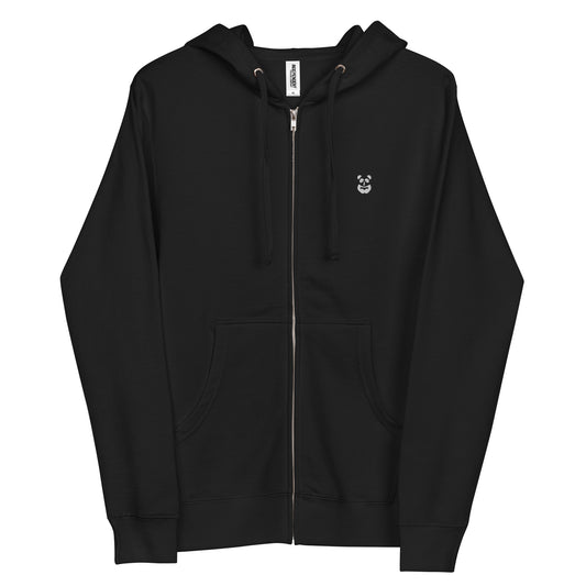 EzPanda® Unisex Classic Fleece Zip Up Hoodie (Alternate Logo - Transparent White)