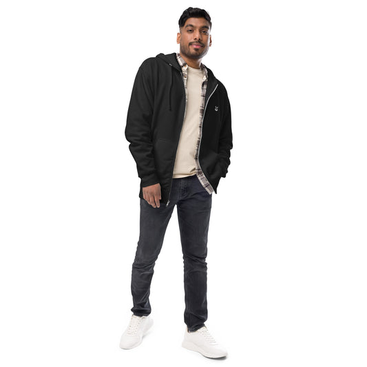 EzPanda® Unisex Classic Fleece Zip Up Hoodie (Alternate Logo - Transparent White)