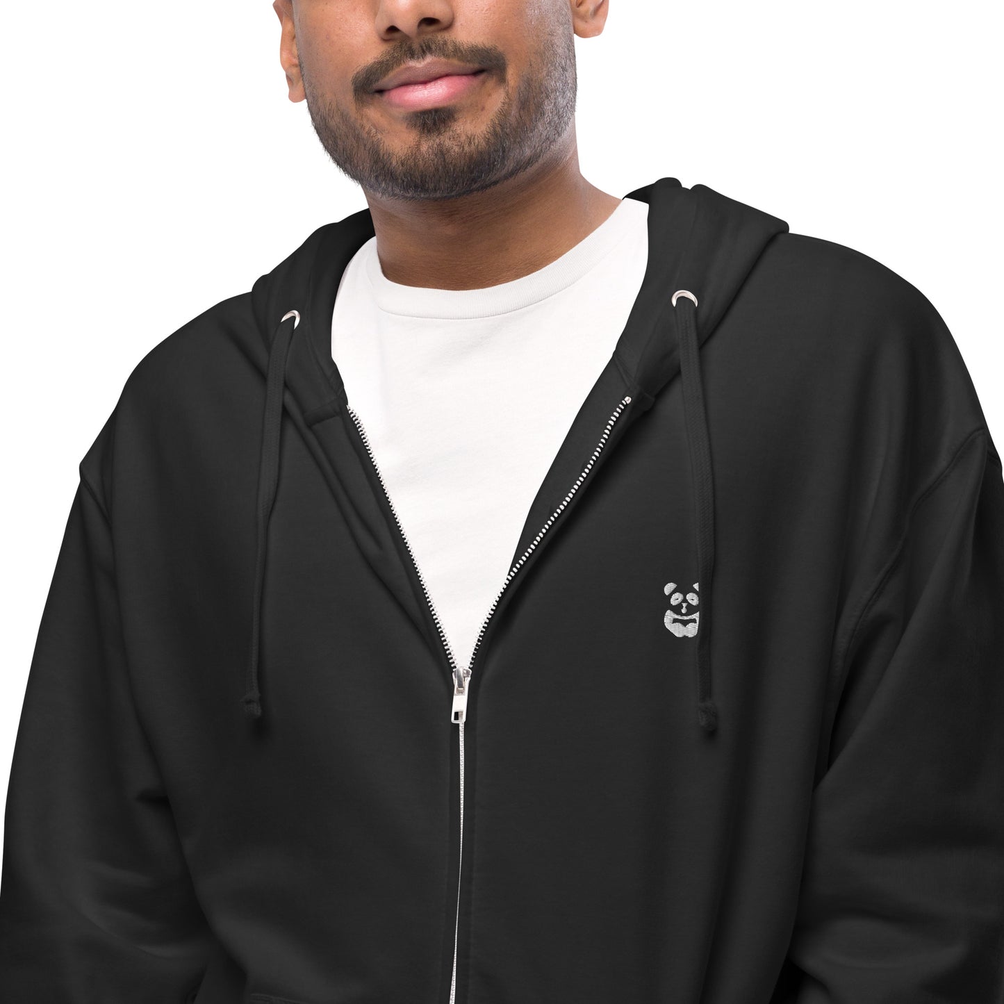 EzPanda® Unisex Classic Fleece Zip Up Hoodie (Alternate Logo - Transparent White)
