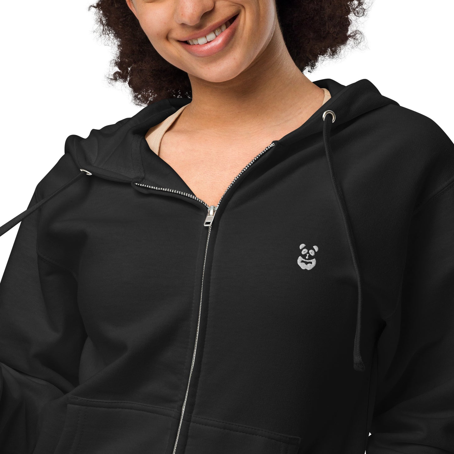 EzPanda® Unisex Classic Fleece Zip Up Hoodie (Alternate Logo - Transparent White)