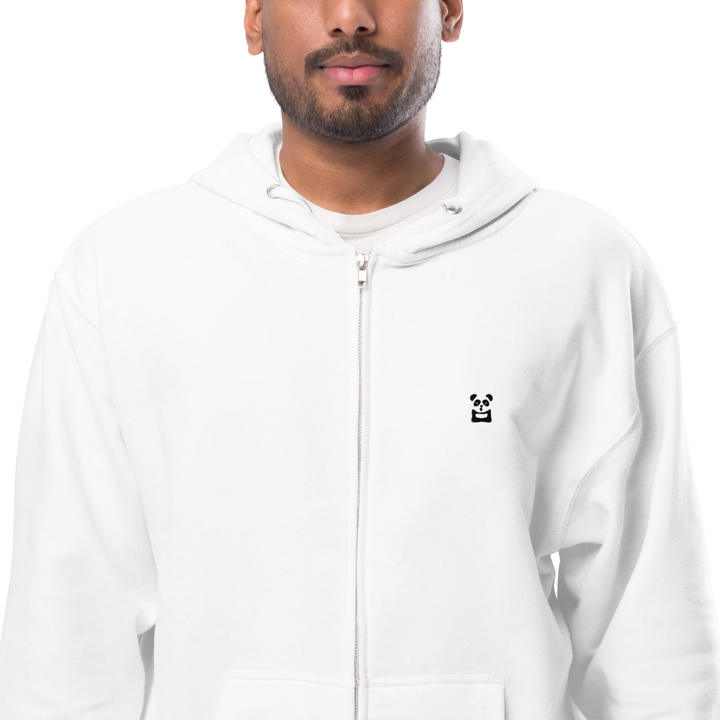 EzPanda® Unisex Classic Fleece Zip Up Hoodie (Original Logo - Transparent Black)
