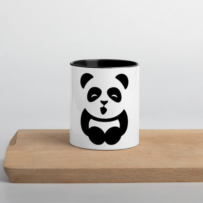 EzPanda® Coffee Mug with Color Inside (Alternate Logo - Transparent - Black)