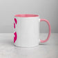 EzPanda® Coffee Mug with Color Inside (Alternate Logo - Transparent - Pink)